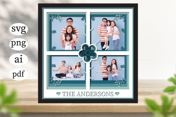 3D Family Photo Frame Gallery Shadow Box