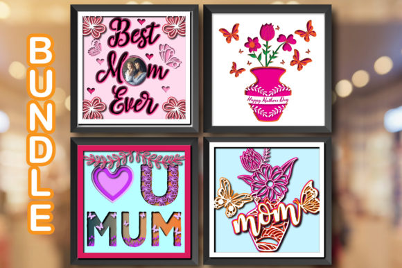 3D Mother’s Day Flowers Shadow Box Bundle