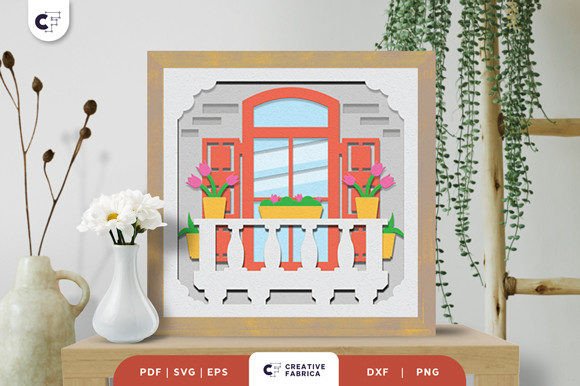 Bring the Outdoors In: Transforming Your Space with a Balcony with Flowers 3D Light Box SVG