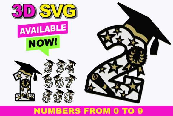Class of Graduation Numbers 3D SVG