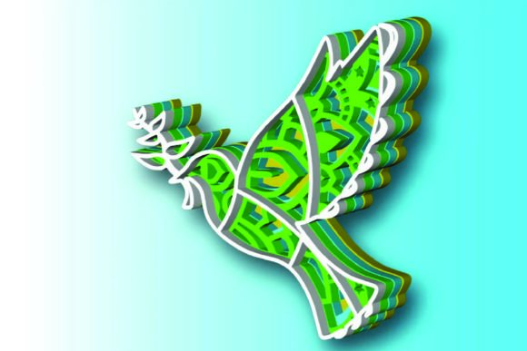 Dove 4 Layers 3D Mandala Design Asset