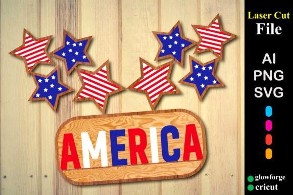 Elevating Digital and Physical Branding with the 4th July Star Patriotic Banner 3D SVG