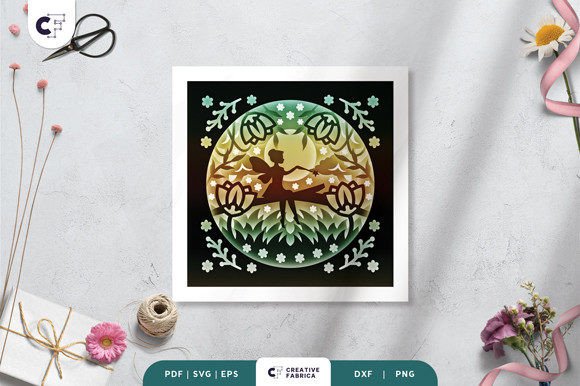 Fairy in Spring Garden 3D Shadow Box