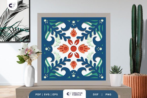 Folk Art Flowers 3D Shadow Box Paper Cut