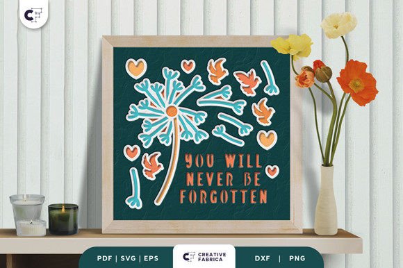 Memorial Dandelion 3D Shadow Box