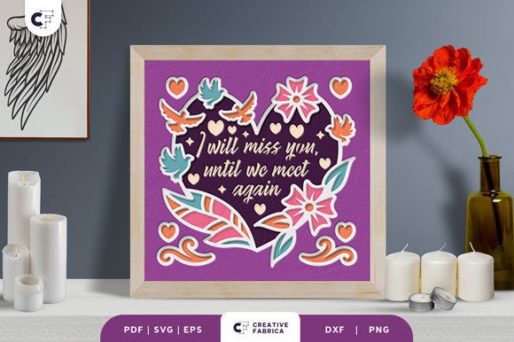 Memorial Heart Shape 3D Shadow Box