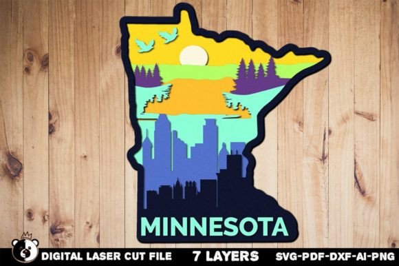 Minnesota 3D Layered Laser Cut