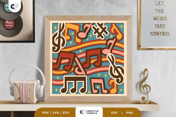 Musical Notes 3D Shadow Box Papercut