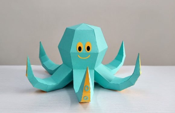 Octopus 3D Paper Sculpture Craft