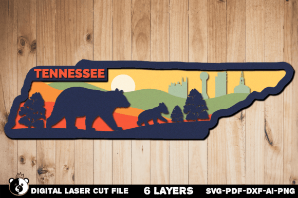 Tennessee SVG, 3D Layered Laser Cut File